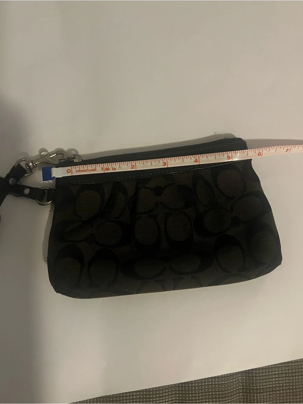 Coach Black Signature Jacquard Wristlet Pouch